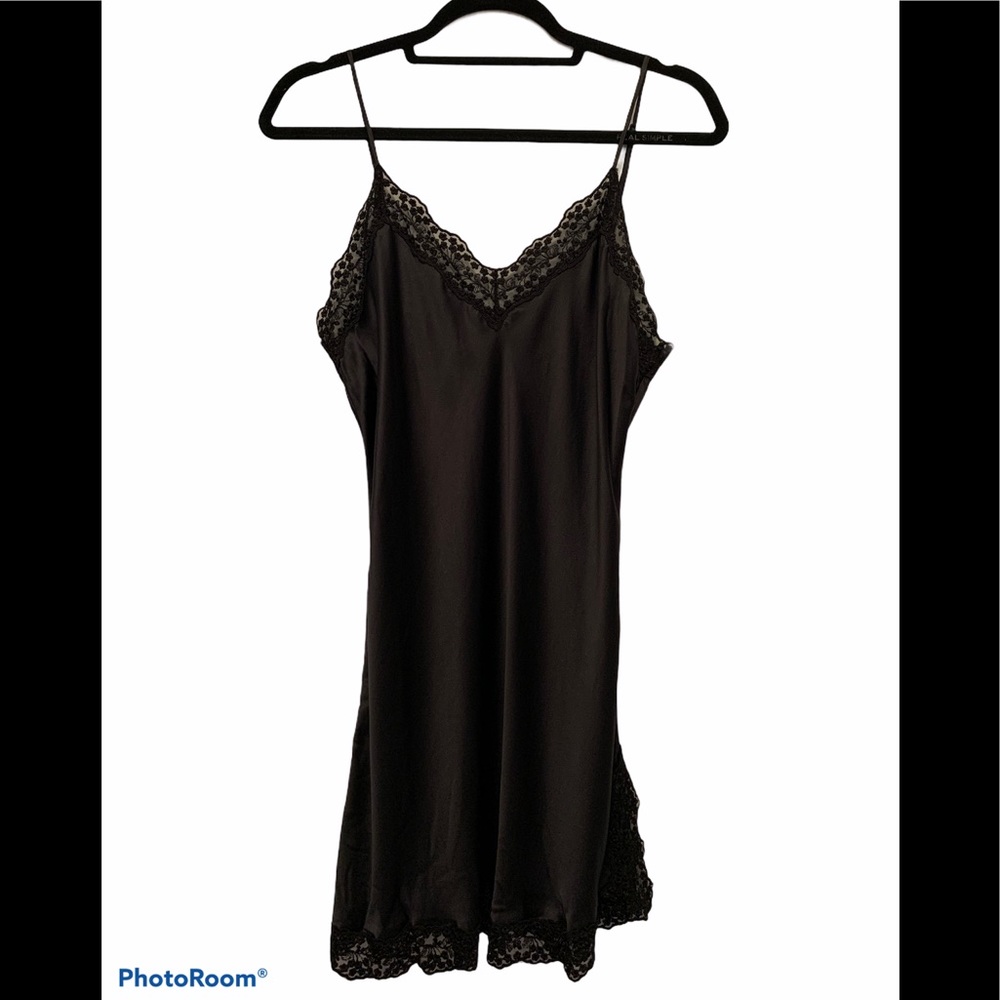 Victoria’s Secret Black Silk Babydoll Slip